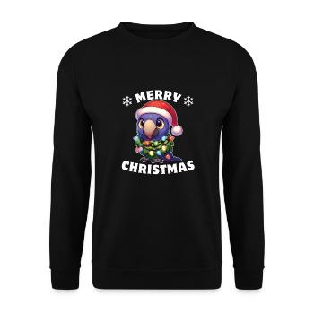 Santa Hat Christmas Fairy Lights - Unisex Sweatshirt - black - Front - Alina (178cm) & Michal (187cm)