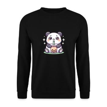 Kawaii Pandas Bubble Tea Boba Panda - Sweat-shirt Unisexe - noir - Devant - Alina (178cm) & Michal (187cm)
