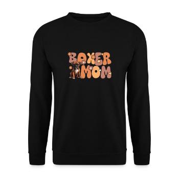 Boxer dog Groovy boxer mom - Unisex Sweatshirt - black - Front - Alina (178cm) & Michal (187cm)