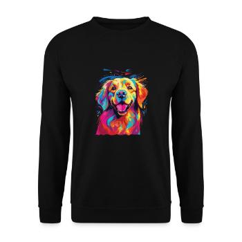 Watercolor Colorful Golden Retriever - Unisex Sweatshirt - black - Front - Alina (178cm) & Michal (187cm)