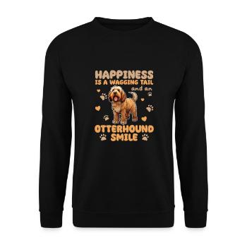 Happiness Is A Wagging Tail And An Otterhound - Unisex Sweatshirt - black - Front - Alina (178cm) & Michal (187cm)