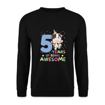 Vache pour les enfants de 5 ans - Sweat-shirt Unisexe - noir - Devant - Alina (178cm) & Michal (187cm)
