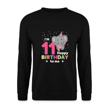 Eléphant pour les 11 ans pour les enfants de onze ans - Sweat-shirt Unisexe - noir - Devant - Alina (178cm) & Michal (187cm)