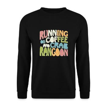 Running on coffee and crab rangoon - Unisex Pullover - Schwarz - Vorne - Alina (178cm) & Michal (187cm)