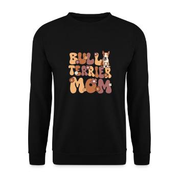 Bullterrier Groovy Bull Terrier Mom - Unisex Pullover - Schwarz - Vorne - Alina (178cm) & Michal (187cm)