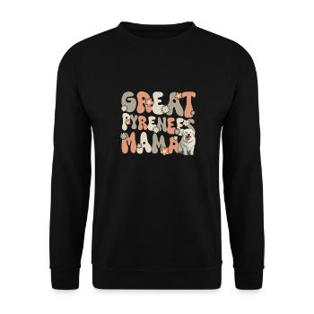 Pyrenean Mountain Dog Groovy Great Pyrenees Mom - Unisex Sweatshirt - black - Front - Alina (178cm) & Michal (187cm)