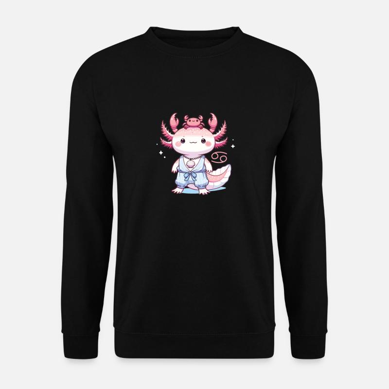 Axolotl als Sternzeichen Krebs - Unisex Pullover - Schwarz