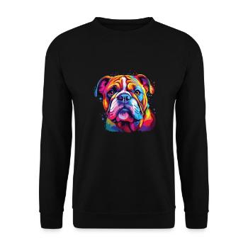 Aquarelle colorée bouledogue américain - Sweat-shirt Unisexe - noir - Devant - Alina (178cm) & Michal (187cm)