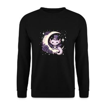 Kawaii gothique Axolotl couleurs Pastel gothique gothique - Sweat-shirt Unisexe - noir - Devant - Alina (178cm) & Michal (187cm)
