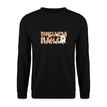 Zwergspitz Groovy Zwergspitz Mama - Unisex Pullover - Schwarz - Vorne - Alina (178cm) & Michal (187cm)