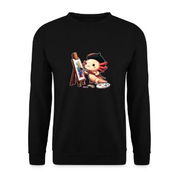 Painter Art Artist Axolotl - Unisex Sweatshirt - black - Front - Alina (178cm) & Michal (187cm)