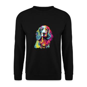 Watercolor Colorful English Setter - Unisex Sweatshirt - black - Front - Alina (178cm) & Michal (187cm)