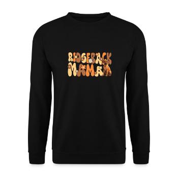 Rhodesian Ridgeback Groovy Ridgeback Mom - Unisex Sweatshirt - black - Front - Alina (178cm) & Michal (187cm)