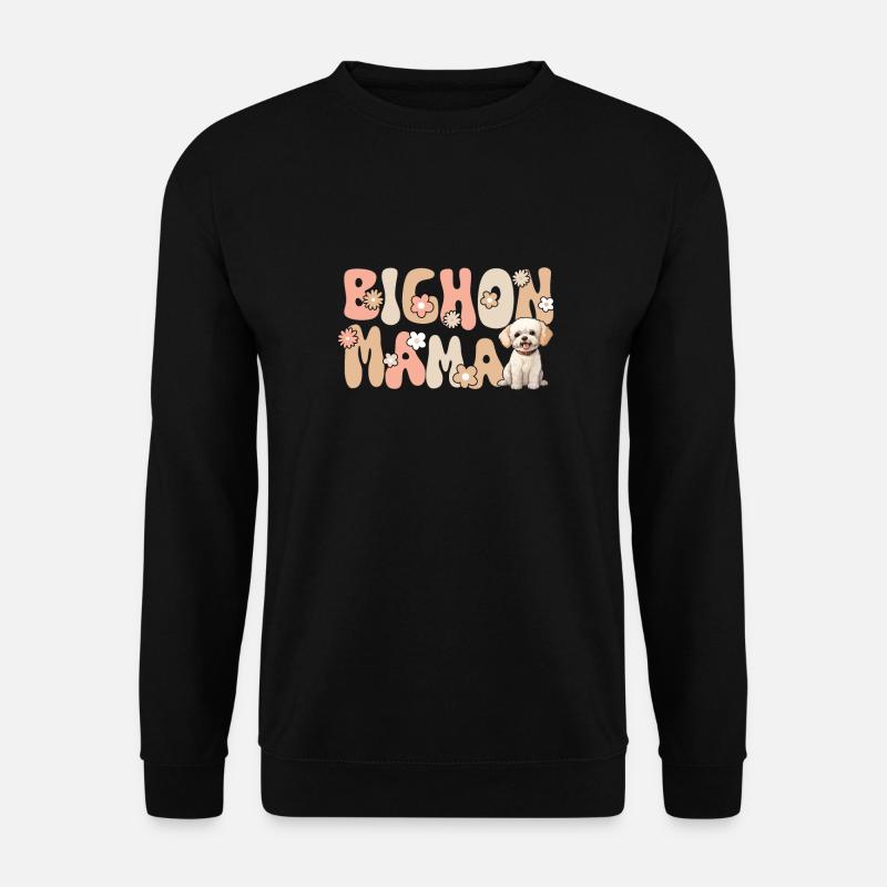 Bichon Frise Groovy Bichon Mama - Unisex Sweatshirt - black