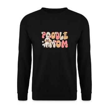 Caniche Groovy Poddle maman - Sweat-shirt Unisexe - noir - Devant - Alina (178cm) & Michal (187cm)