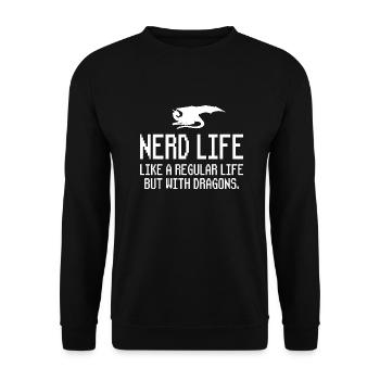 Gaming Gamer Nerd Life Dicton - Sweat-shirt Unisexe - noir - Devant - Alina (178cm) & Michal (187cm)