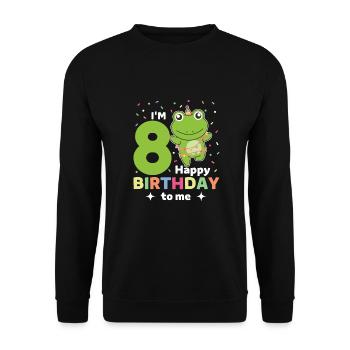Frog for 8th birthday children eight years old - Unisex Sweatshirt - black - Front - Alina (178cm) & Michal (187cm)