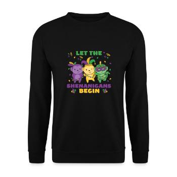 Mardi Gras Monkey Carnival Costume - Unisex Sweatshirt - black - Front - Alina (178cm) & Michal (187cm)
