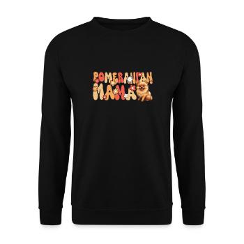 Zwergspitz Groovy Zwergspitz Mama - Unisex Pullover - Schwarz - Vorne - Alina (178cm) & Michal (187cm)