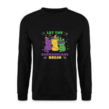 Déguisement de carnaval de chat de Mardi Gras - Sweat-shirt Unisexe - noir - Devant - Alina (178cm) & Michal (187cm)