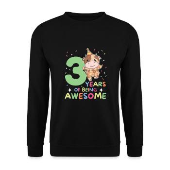 Vache pour les enfants de 3 ans - Sweat-shirt Unisexe - noir - Devant - Alina (178cm) & Michal (187cm)