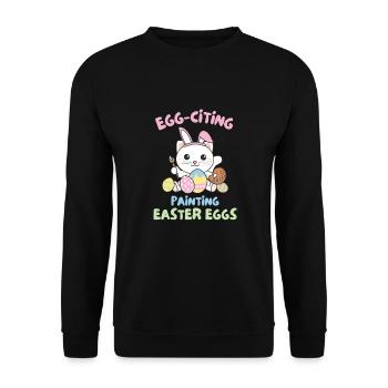 cute cats for easter with easter eggs cat - Unisex Sweatshirt - black - Front - Alina (178cm) & Michal (187cm)