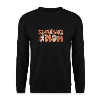 Bernhardiner Groovy St. Bernard Mom - Unisex Pullover - Schwarz - Vorne - Alina (178cm) & Michal (187cm)