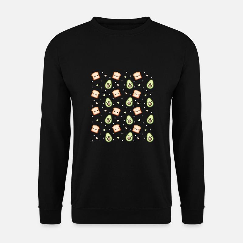 Kawaii Avocado Toast Fiesta - Niedliches Muster - Unisex Pullover - Schwarz