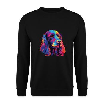 Watercolor Colorful American Water Spaniel - Unisex Sweatshirt - black - Front - Alina (178cm) & Michal (187cm)