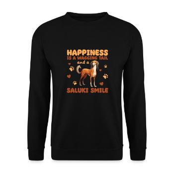 Happiness Is A Wagging Tail And A Saluki - Unisex Sweatshirt - black - Front - Alina (178cm) & Michal (187cm)