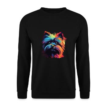 Aquarelle colorée Affenpinscher - Sweat-shirt Unisexe - noir - Devant - Alina (178cm) & Michal (187cm)