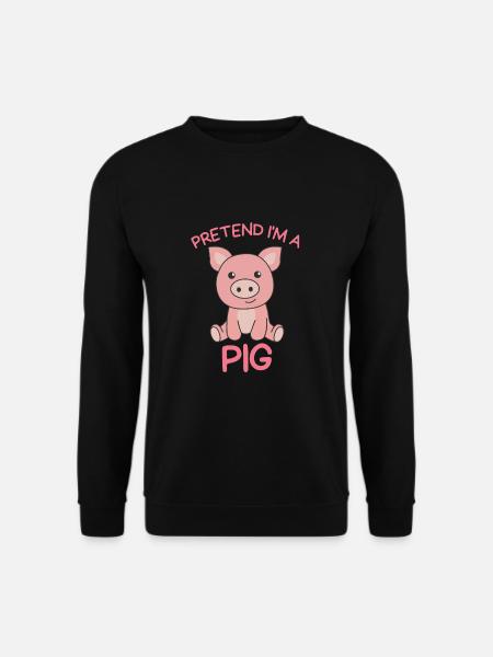 Stell dir vor ich bin ein Schwein Halloween - Unisex Pullover - Schwarz