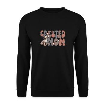 Chinese Crested Mom Groovy Crested Mom - Unisex Sweatshirt - black - Front - Alina (178cm) & Michal (187cm)