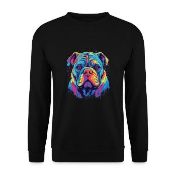Watercolor Colorful Alapaha Blue Blood - Unisex Sweatshirt - black - Front - Alina (178cm) & Michal (187cm)