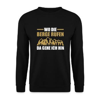 Bergsteiger Wandern Wanderer Klettern Bergsteigen - Unisex Pullover - Schwarz - Vorne - Alina (178cm) & Michal (187cm)