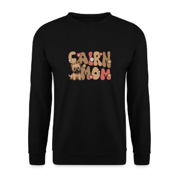 Cairn Terrier Groovy Cairn Mom - Unisex Pullover - Schwarz - Vorne - Alina (178cm) & Michal (187cm)
