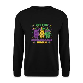 Mardi Gras Capybara Carnival Costume - Unisex Sweatshirt - black - Front - Alina (178cm) & Michal (187cm)