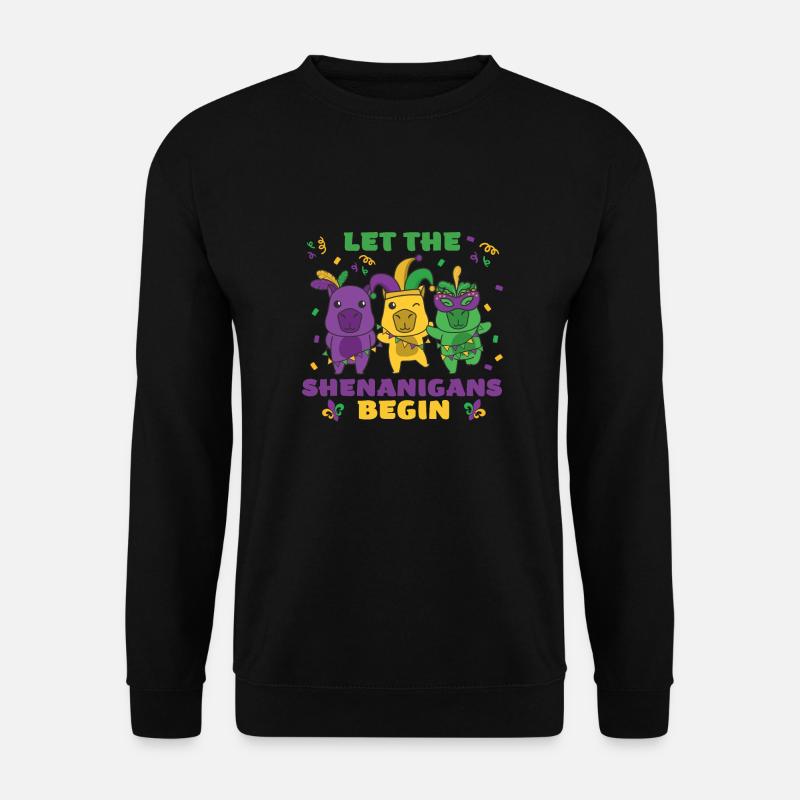 Mardi Gras Capybara Carnival Costume - Unisex Sweatshirt - black