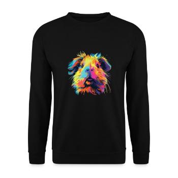 Watercolor Colorful Guinea Pig Colorful - Unisex Sweatshirt - black - Front - Alina (178cm) & Michal (187cm)