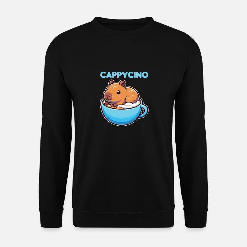 Cappyccino Capybara Coffee Cappuccino - Unisex Sweatshirt - black