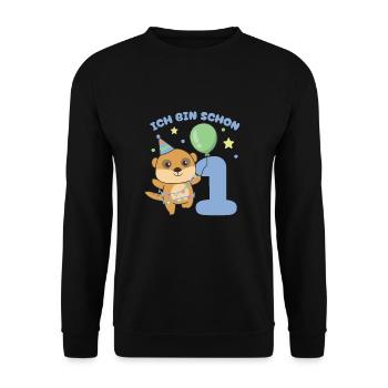 J’ai déjà 1 suricate d’anniversaire - Sweat-shirt Unisexe - noir - Devant - Alina (178cm) & Michal (187cm)