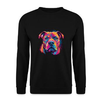 Aquarelle colorée Dogue Argentino - Sweat-shirt Unisexe - noir - Devant - Alina (178cm) & Michal (187cm)
