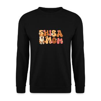Shiba Inu Groovy Shiba mom - Unisex Sweatshirt - black - Front - Alina (178cm) & Michal (187cm)