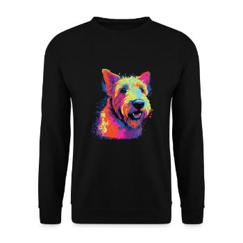 Aquarelle colorée Lakeland Terrier - Sweat-shirt Unisexe - noir - Devant - Alina (178cm) & Michal (187cm)