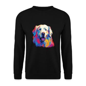 Aquarelle colorée Kuvasz - Sweat-shirt Unisexe - noir - Devant - Alina (178cm) & Michal (187cm)