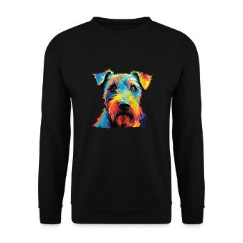 Aquarelle colorée Lakeland Terrier - Sweat-shirt Unisexe - noir - Devant - Alina (178cm) & Michal (187cm)