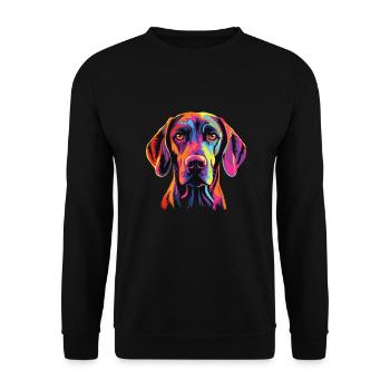 Watercolor Colorful Plot Hound - Unisex Sweatshirt - black - Front - Alina (178cm) & Michal (187cm)