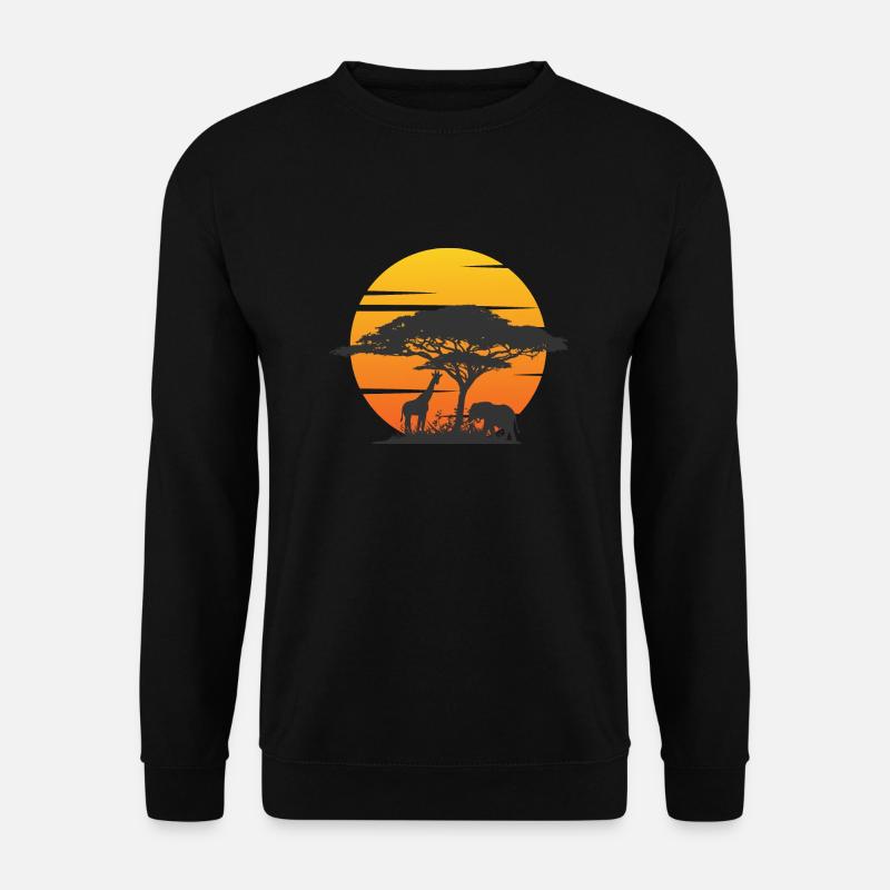 Savanne Kreisende Elefantensafari - Unisex Pullover - Schwarz