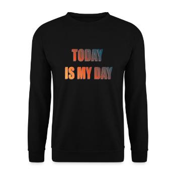 AUJOURD’HUI, C’EST MON JOUR - Sweat-shirt Unisexe - noir - Devant - Alina (178cm) & Michal (187cm)