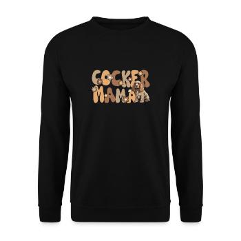 English Cocker Spaniel Groovy Cocker Mama - Unisex Pullover - Schwarz - Vorne - Alina (178cm) & Michal (187cm)